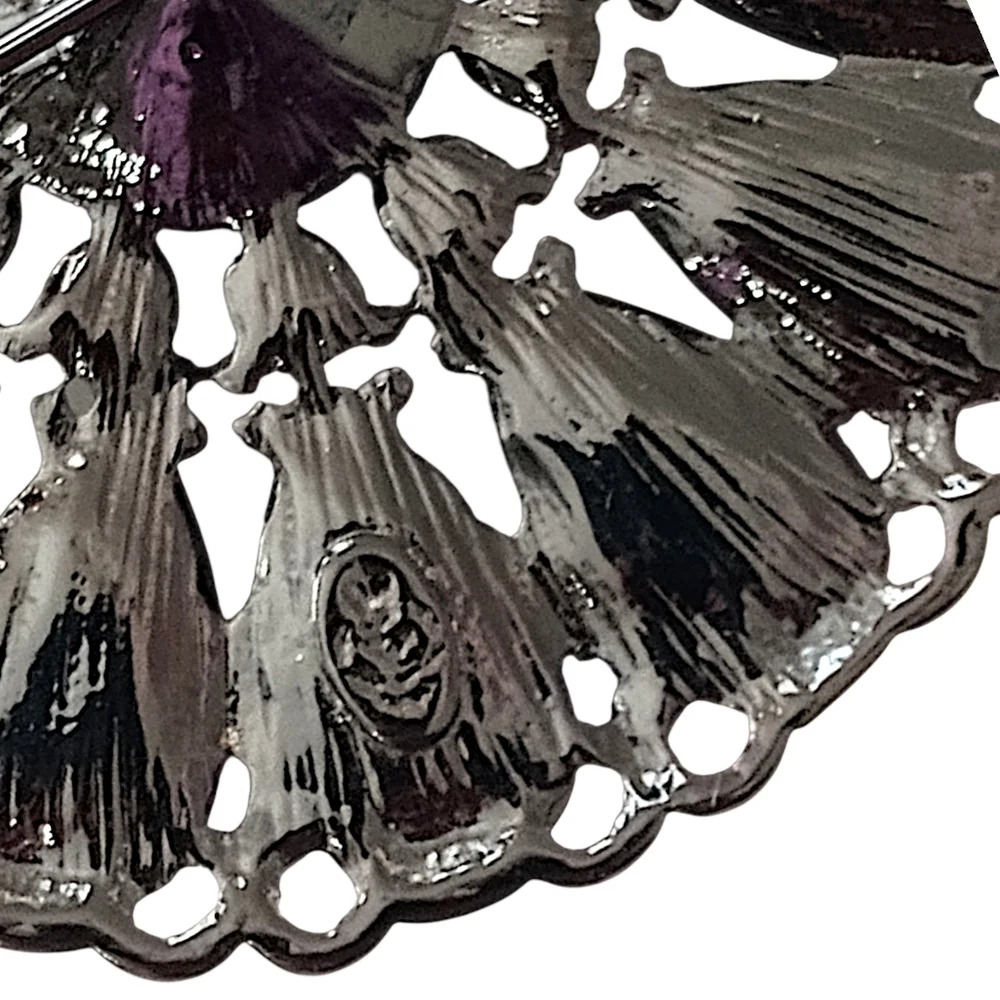 Premier Designs Sunflower Brooch Pendant Pin‎ Black Rhinestone Flower Sparkler